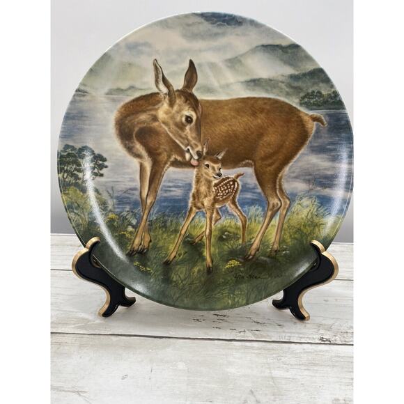 1985 Edwin M Knowles Signs of Love A Reassuring Touch #6 Deer Wildlife Plate - Picture 3 of 12